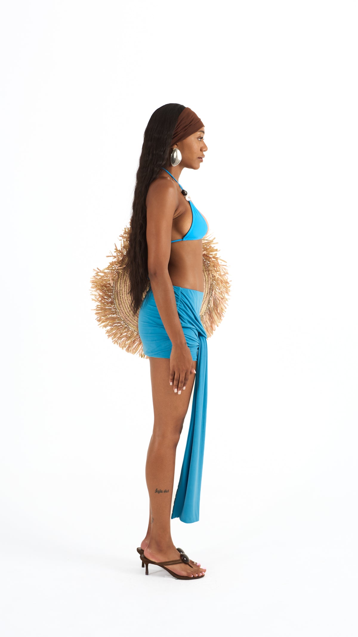 The Gina draped mini skirt - Lagoon